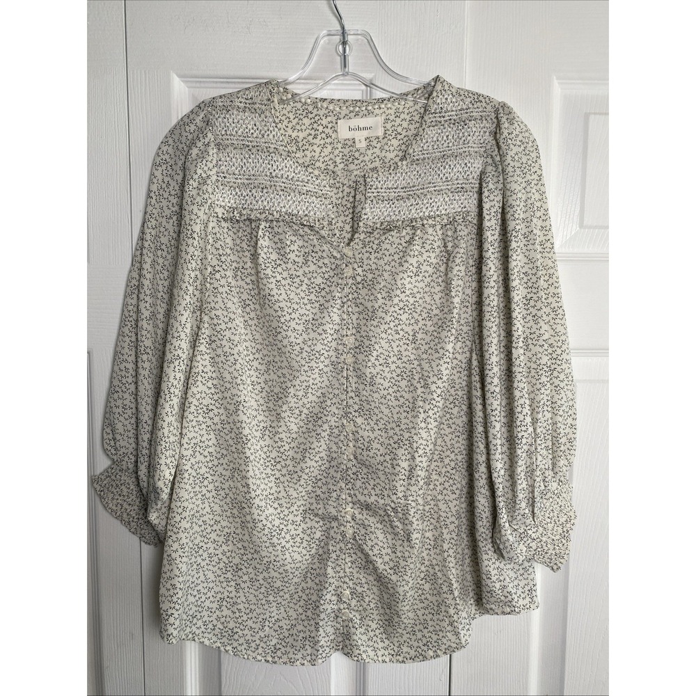 Bohme Blouse Size Small Womens Smocked Blouse Cottagecore Feminine